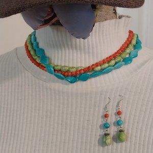 2955 Two Necklace and One Set of Earrings